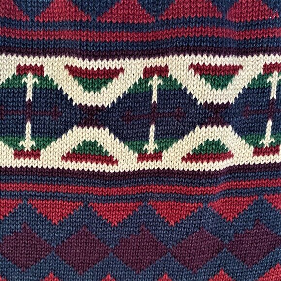 Vintage 80s/90s knit sweater geometric pattern - Picture 11 of 15
